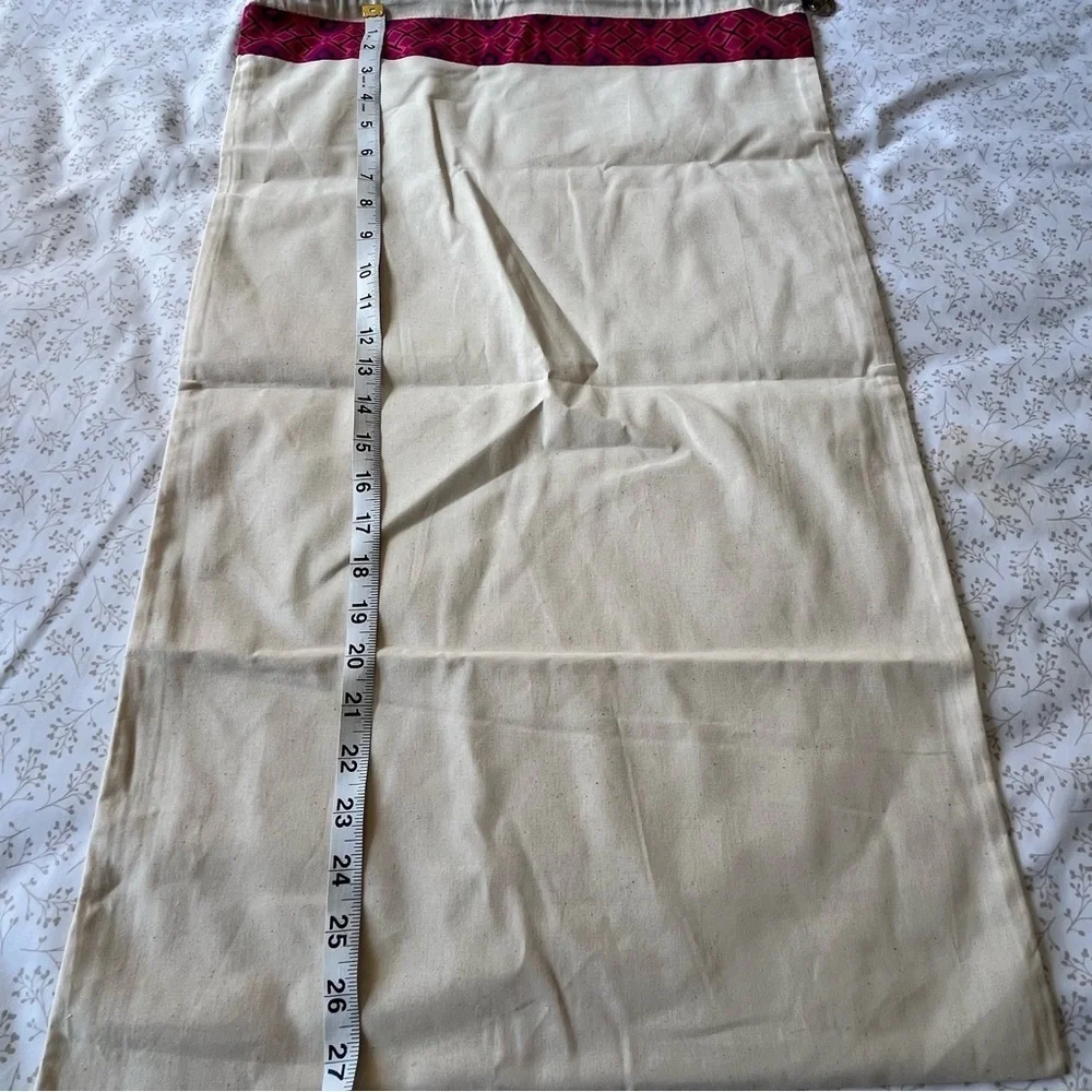 Large Tory Burch Cream Dust Storage Bag Cover Pink Trim Gold Logo 28